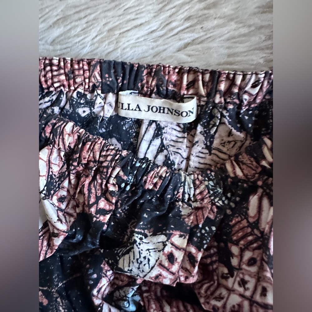 Ulla Johnson Alegria Playsuit Romper Puff Sleeve in Rosewood Size 0 - Picture 9 of 15